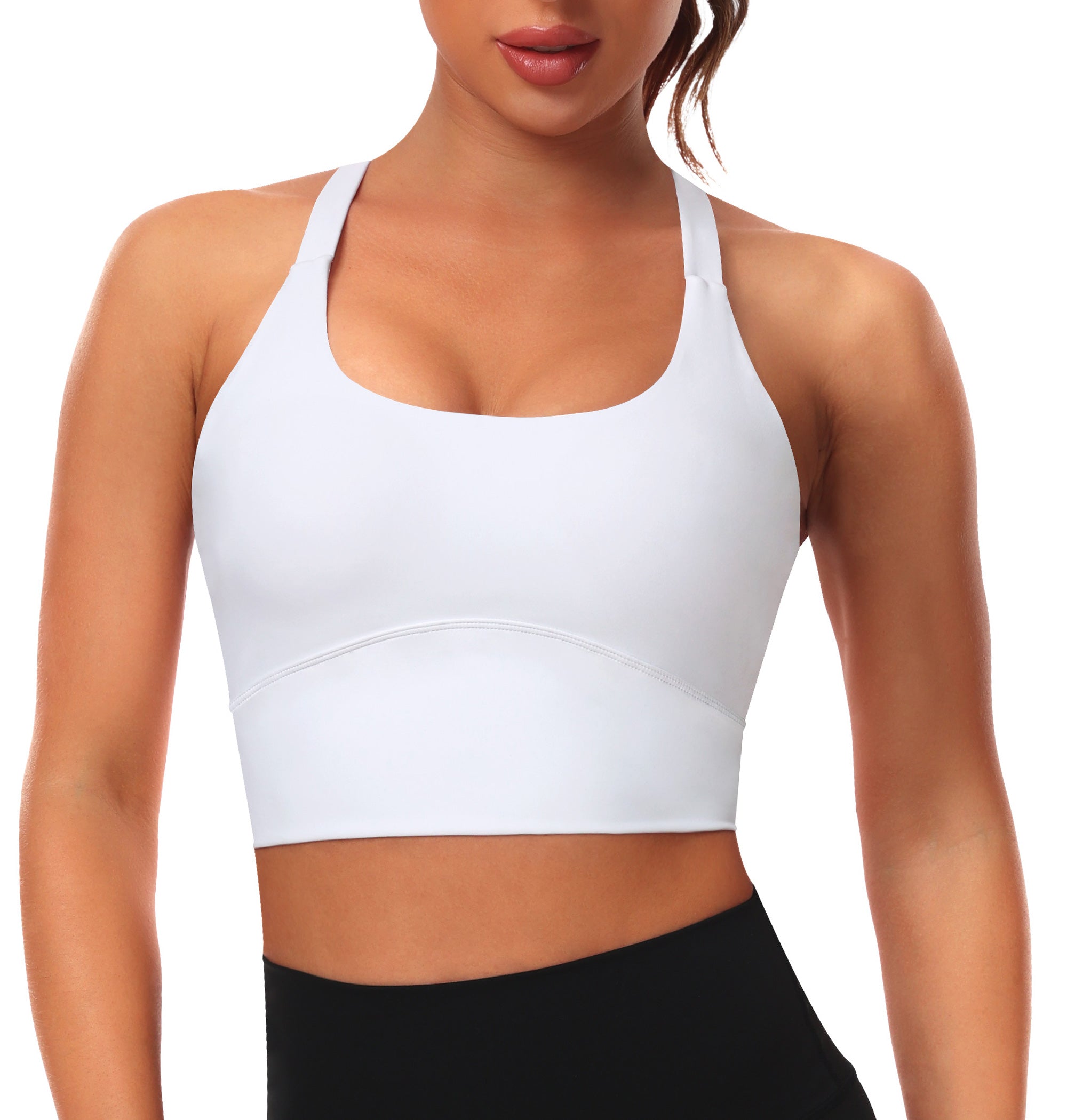 GOFIEP High Impact Sports Bras for Women wide shoulder straps and a hook and eye back strap design Workout Bra Bounce Control