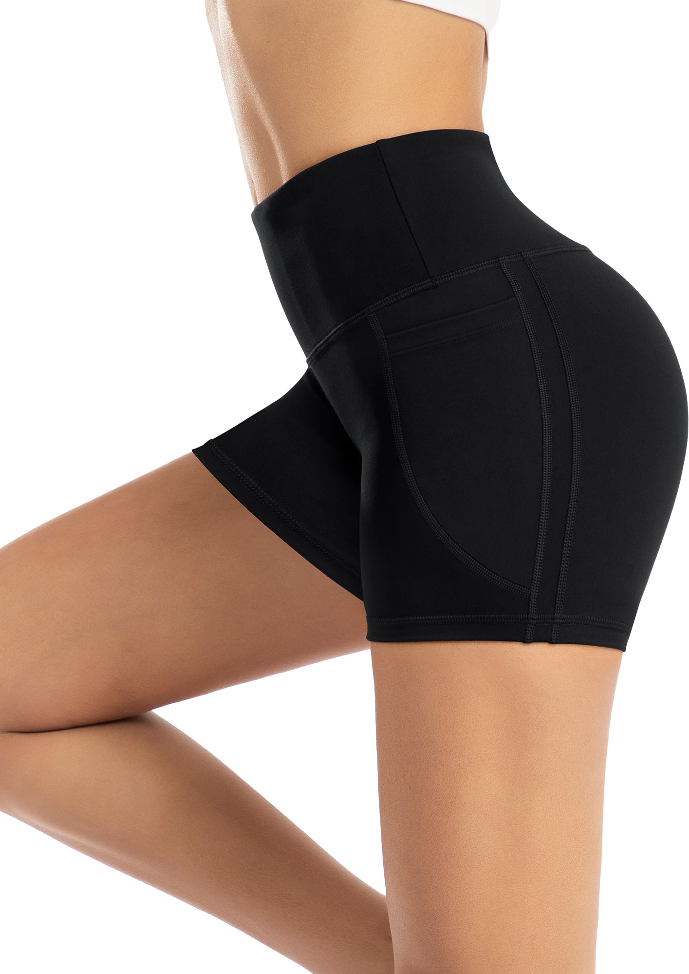 GOFIEP Biker Shorts for Women - Gym Yoga Workout Running Spandex High Waisted Athletic Volleyball Shorts with Pockets