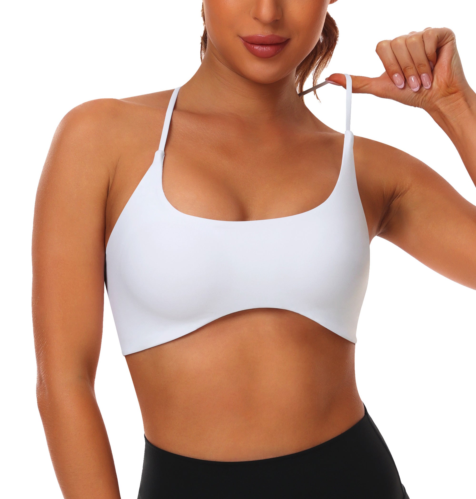 GOFIEP Backless Sports Bras for Women Bras with Sexy Crisscross Built-in Bra Tank Tops for Running Gym Workouts