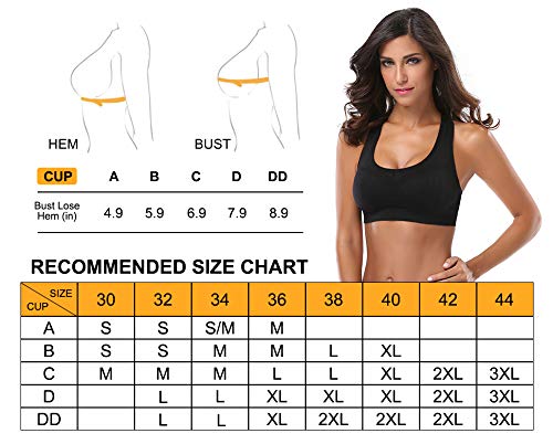 GOFIEP Women Racerback Sports Bras - High Impact Workout Gym Activewear Bra