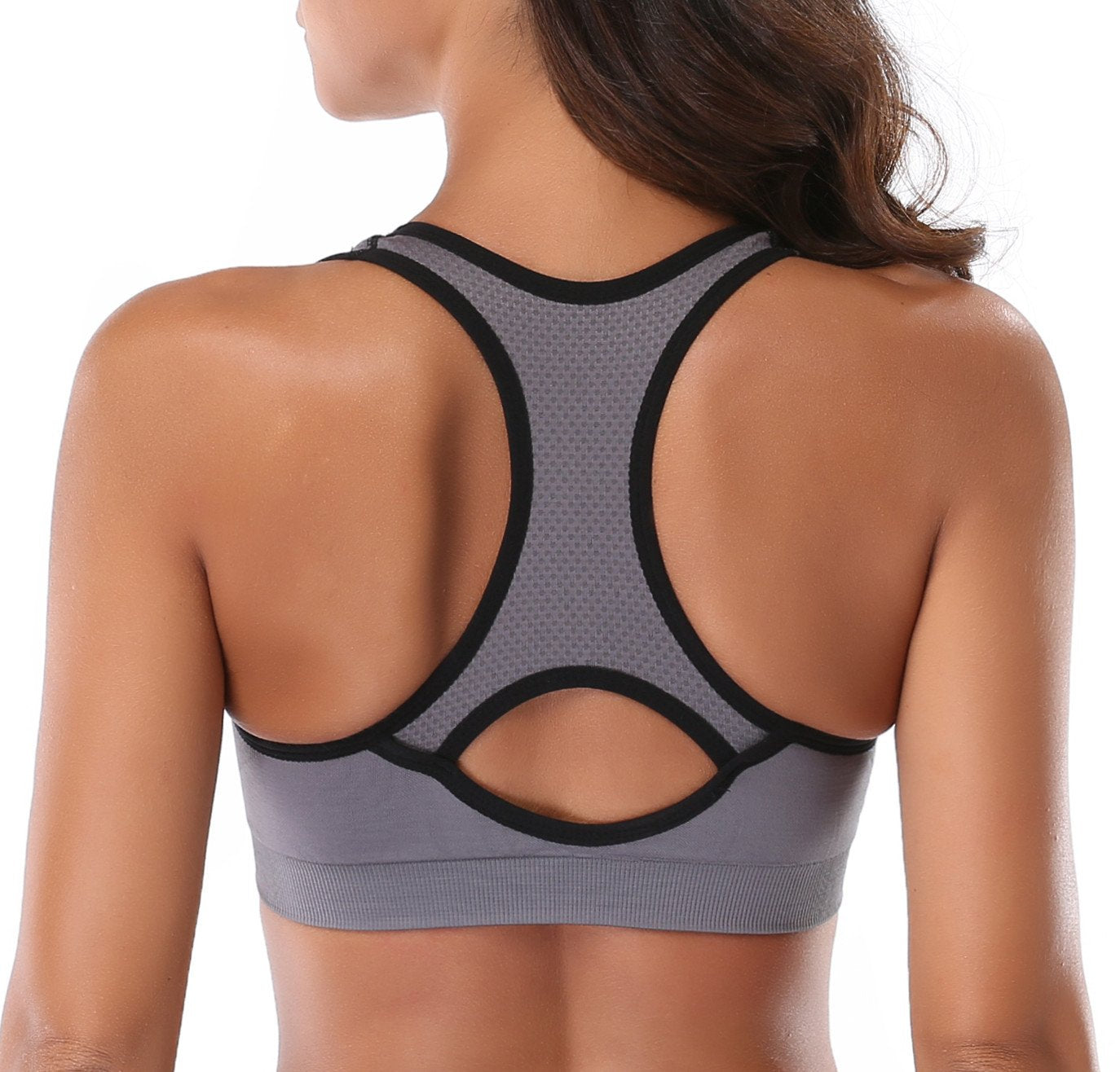GOFIEP Women Racerback Sports Bras - High Impact Workout Gym Activewear Bra