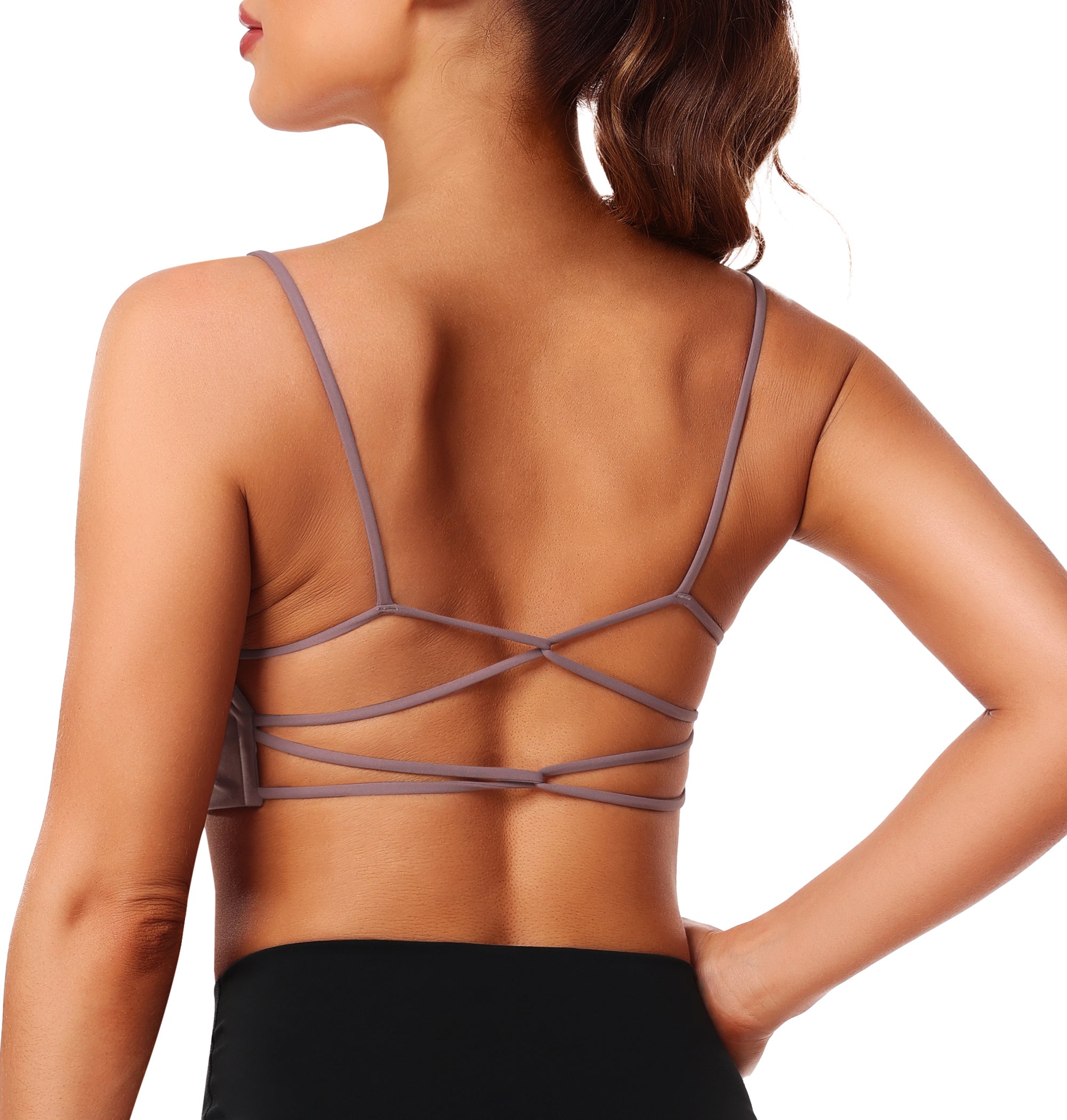 GOFIEP Backless Sports Bras for Women Bras with Sexy Crisscross Built-in Bra Tank Tops for Running Gym Workouts