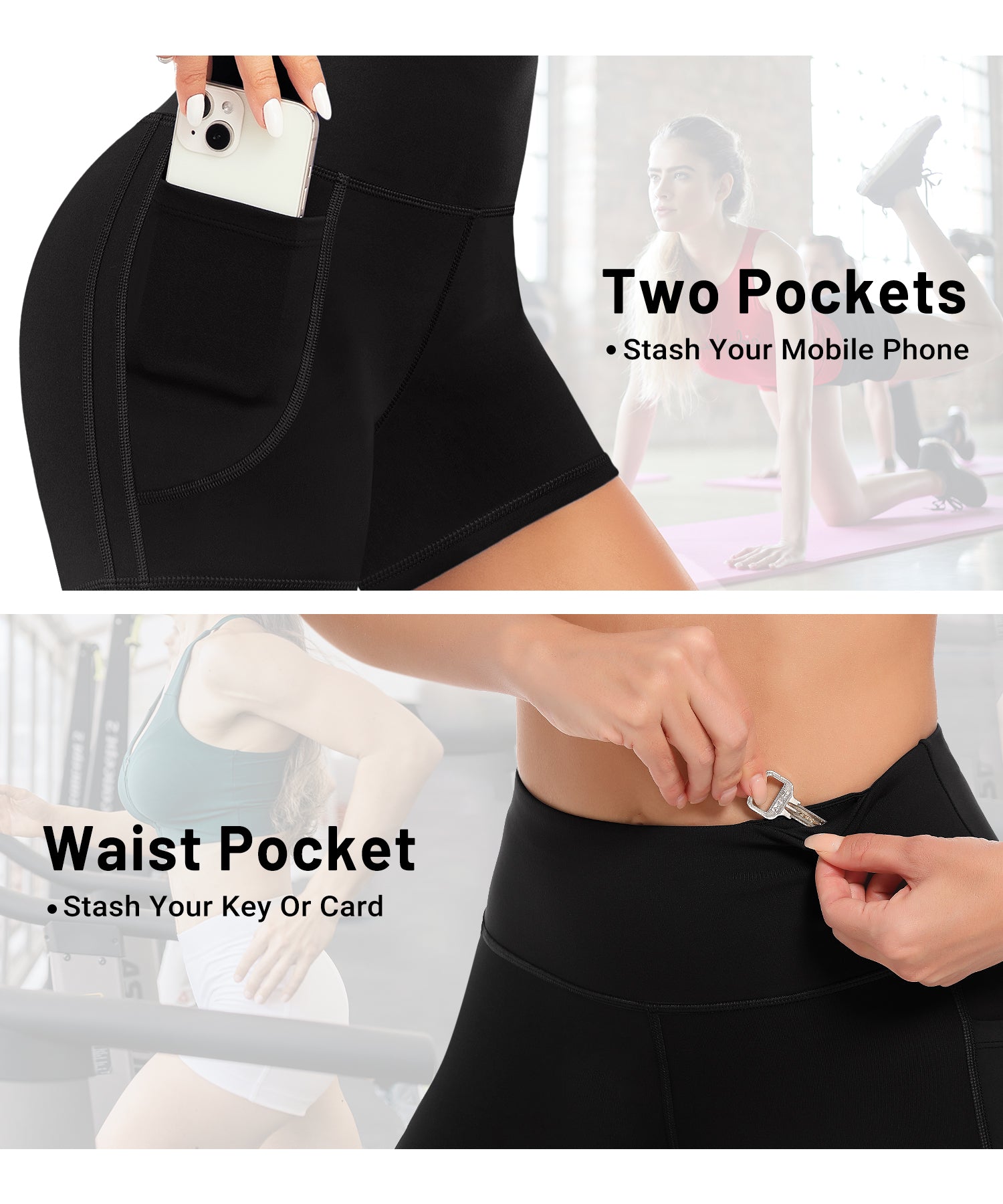 GOFIEP Biker Shorts for Women - Gym Yoga Workout Running Spandex High Waisted Athletic Volleyball Shorts with Pockets